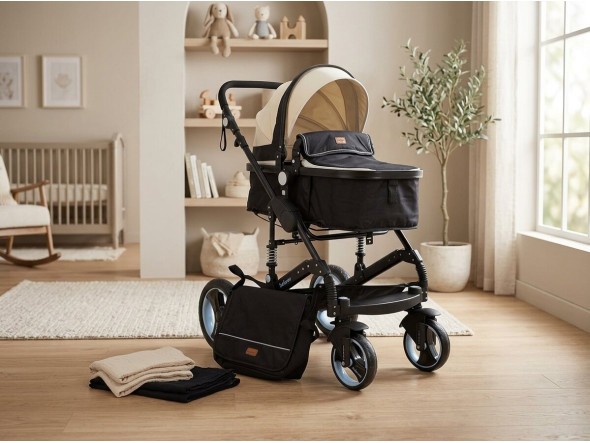 BABY STROLLER 1-22 BLACK-WH