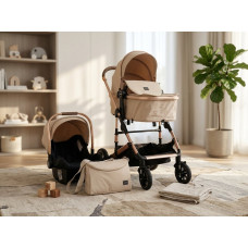 BABY STROLLER 1-28 BEIGE + BABY CAR SEAT
