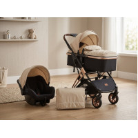 BABY STROLLER 1-30 BEIGE + BABY CAR SEAT