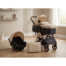 BABY STROLLER 1-30 BEIGE + BABY CAR SEAT