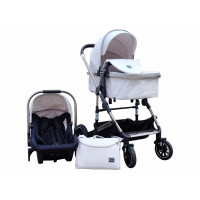 BABY STROLLER 1-28 LIGHT GRAY + BABY CAR SEAT