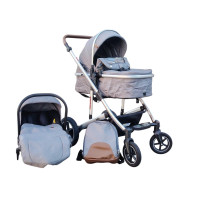 BABY STROLLER 1-32 GRAY + BABY CAR SEAT