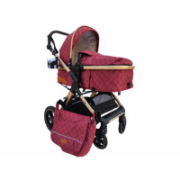 BABY STROLLER 1-11 RED + BABY CAR SEAT