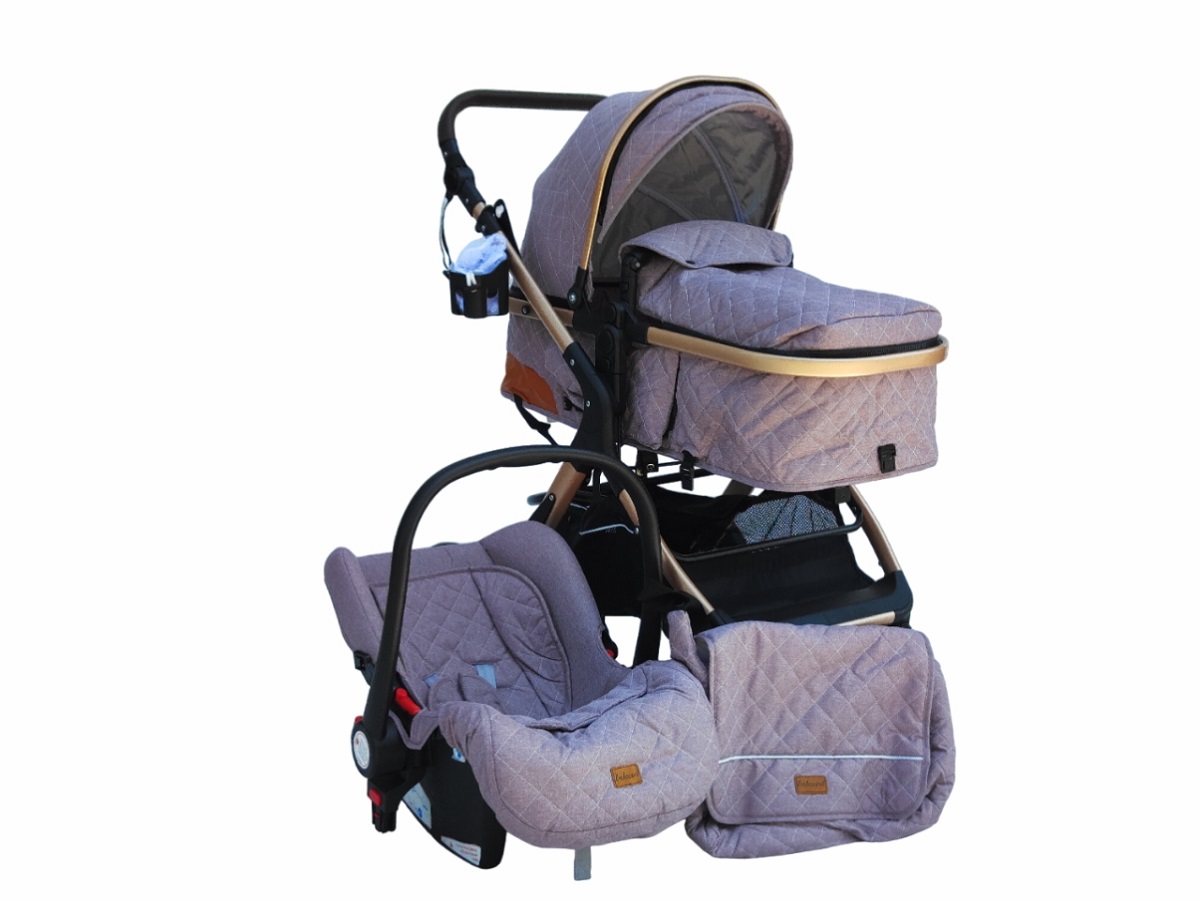 BABY STROLLER 1-11 BEIGE + BABY CAR SEAT
