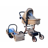 BABY STROLLER 1-21 BEIGE + BABY CAR SEAT
